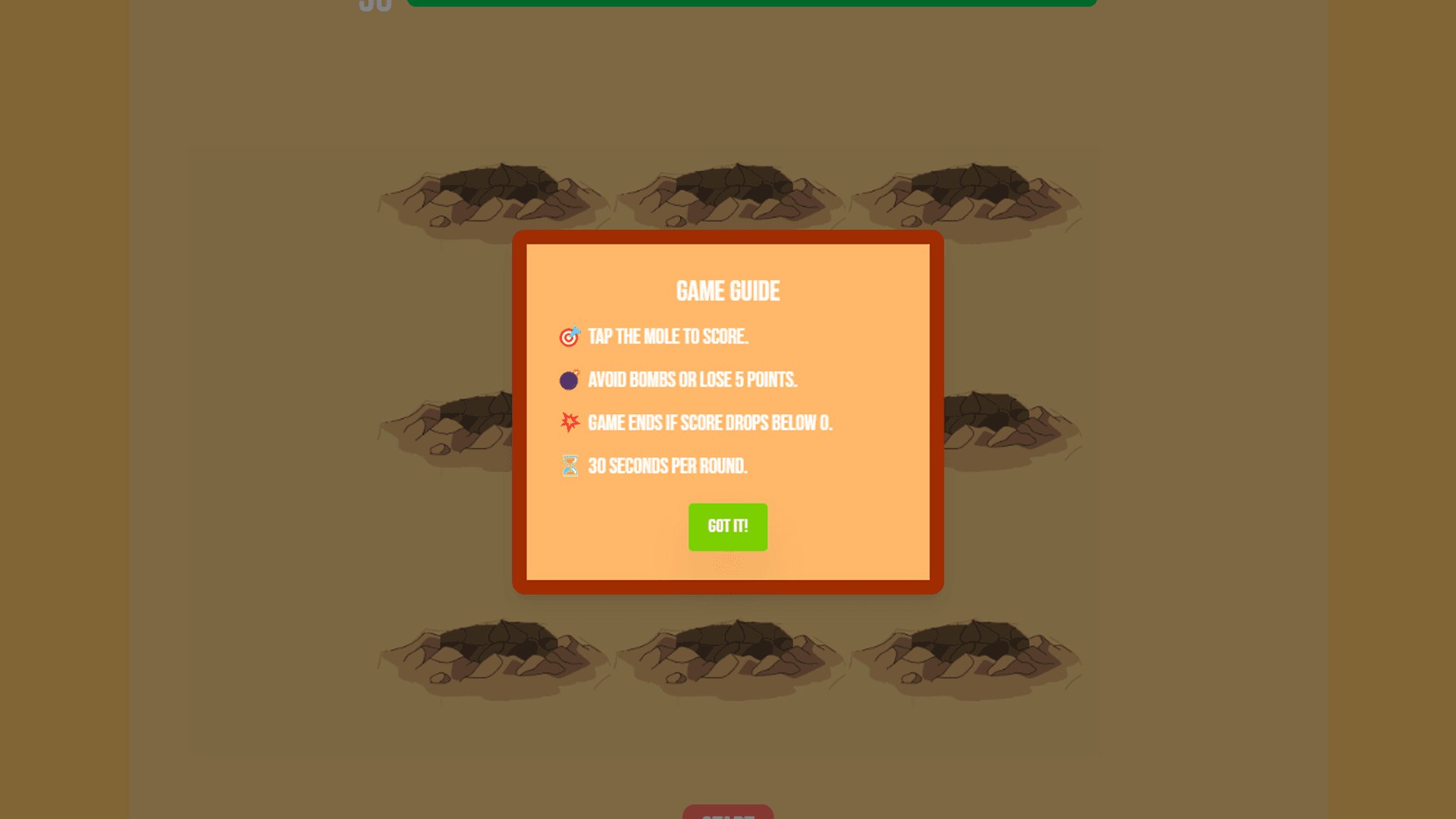 Whack-a-Mole Game Screenshot