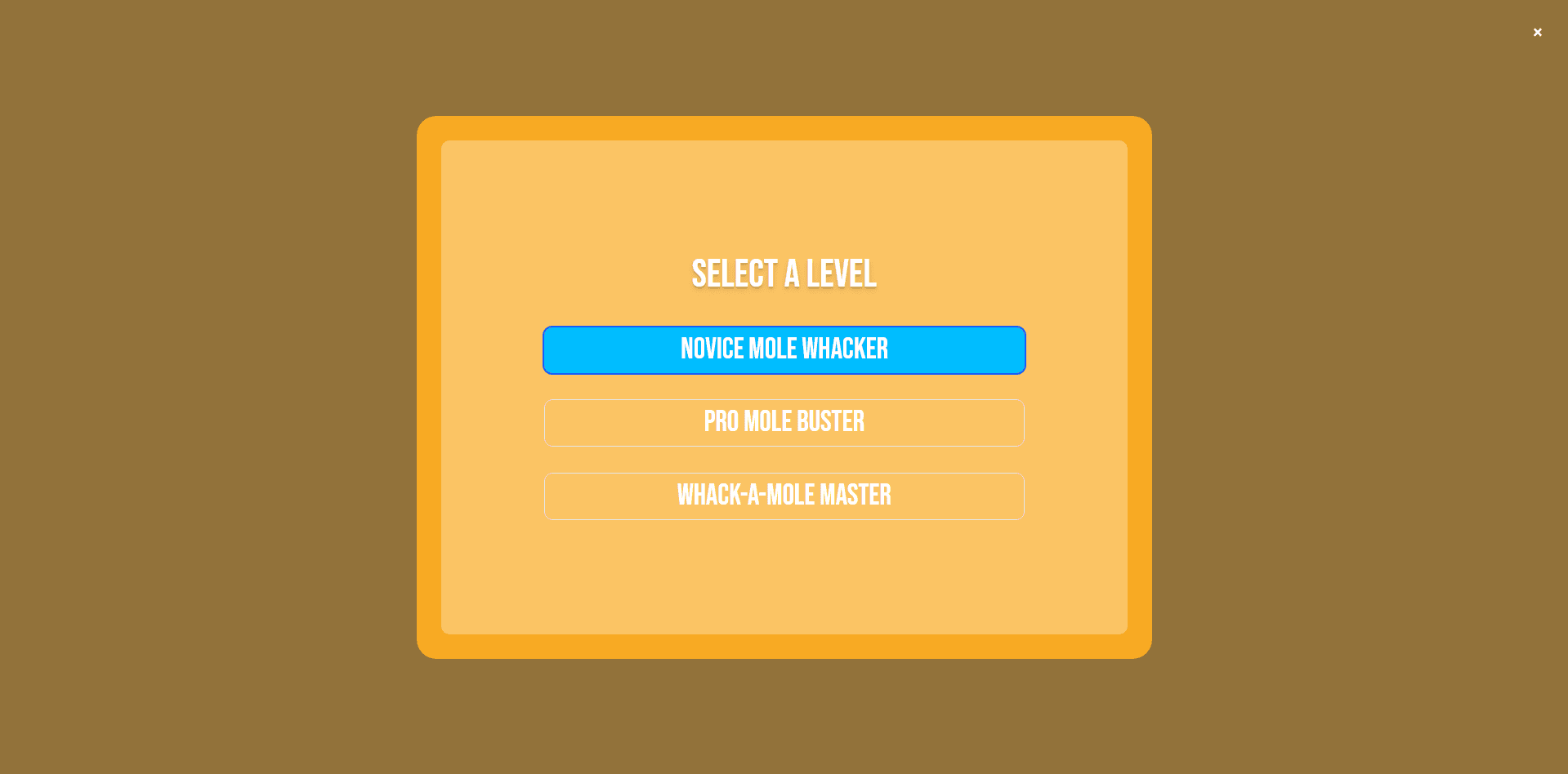 Whack-a-Mole Game Screenshot